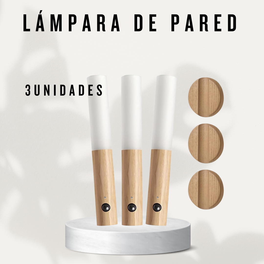 LÁMPARA DE PARED RECARGABLE USB -LUZ CALIDA