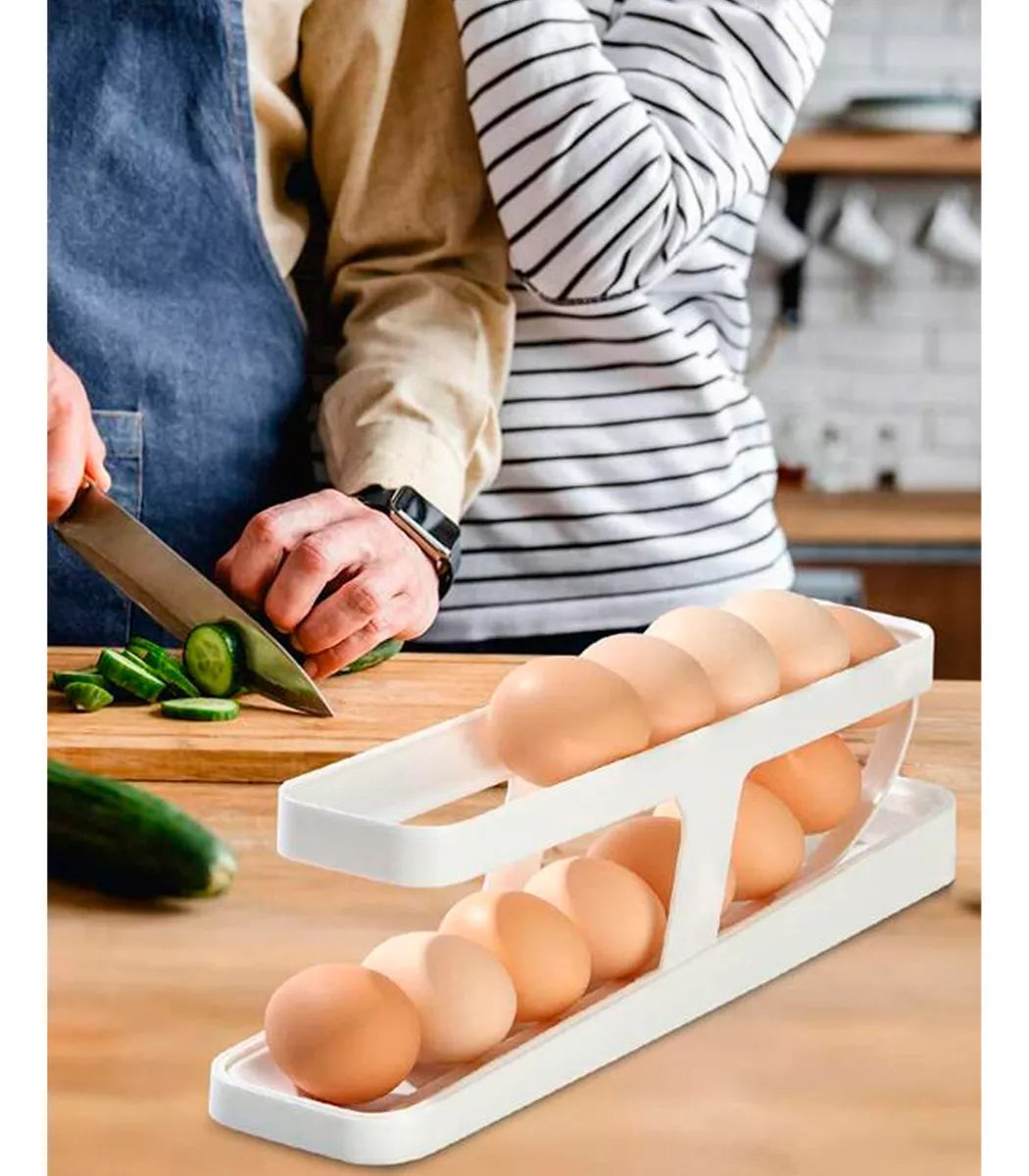 Organizador de huevos | Bandeja de 12 a 14 huevos | Color: Hueso