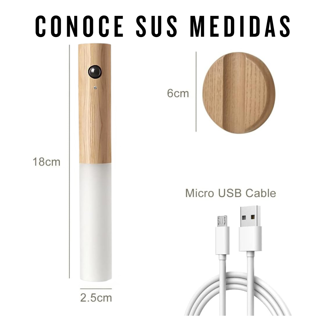 LÁMPARA DE PARED RECARGABLE USB -LUZ CALIDA