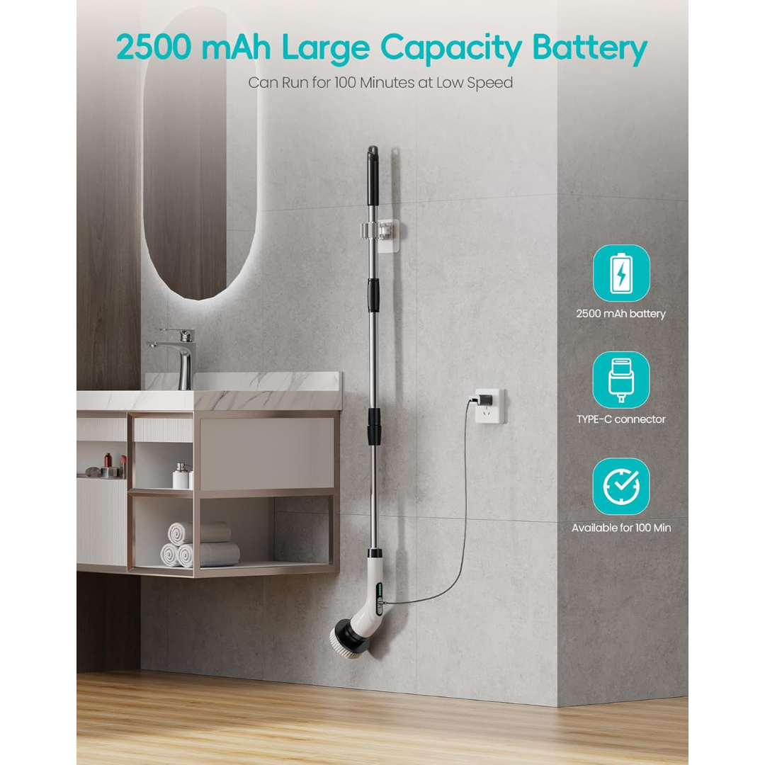 Cepillo de Limpieza Eléctrico | Cabezal Giratorio | 9 EN 1