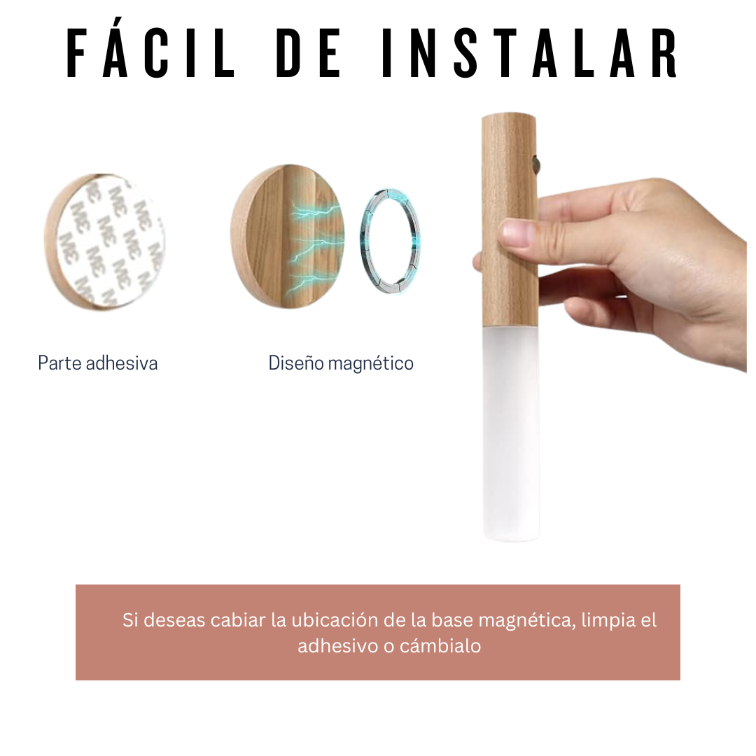 LÁMPARA DE PARED RECARGABLE USB -LUZ CALIDA