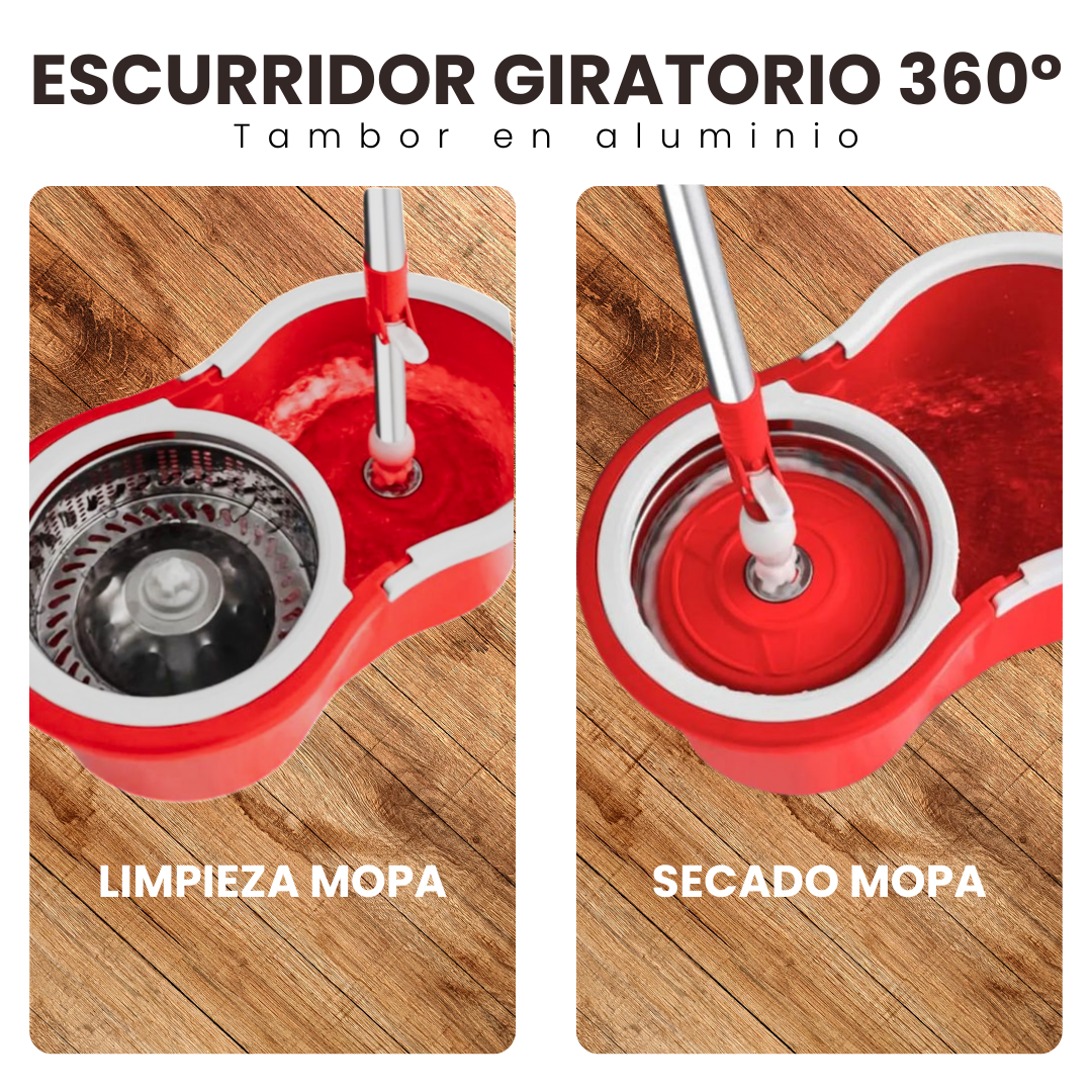 TRAPERO GIRATORIO 360° + 1 REPUESTO DE REGALO