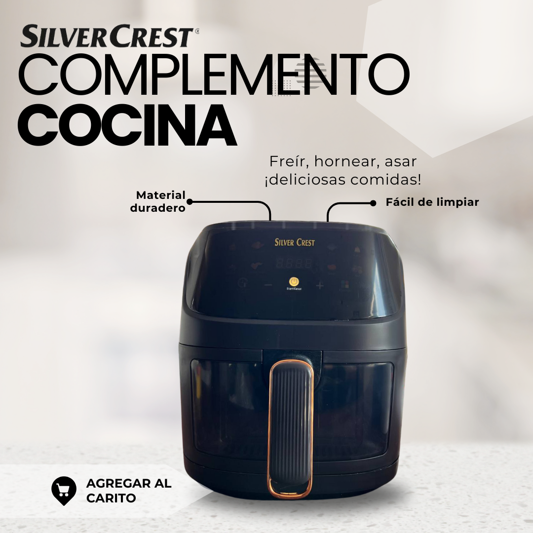 FREIDORA DE AIRE SILVER CREST 10L 110V + 6 SILICONAS ¡REGALO!