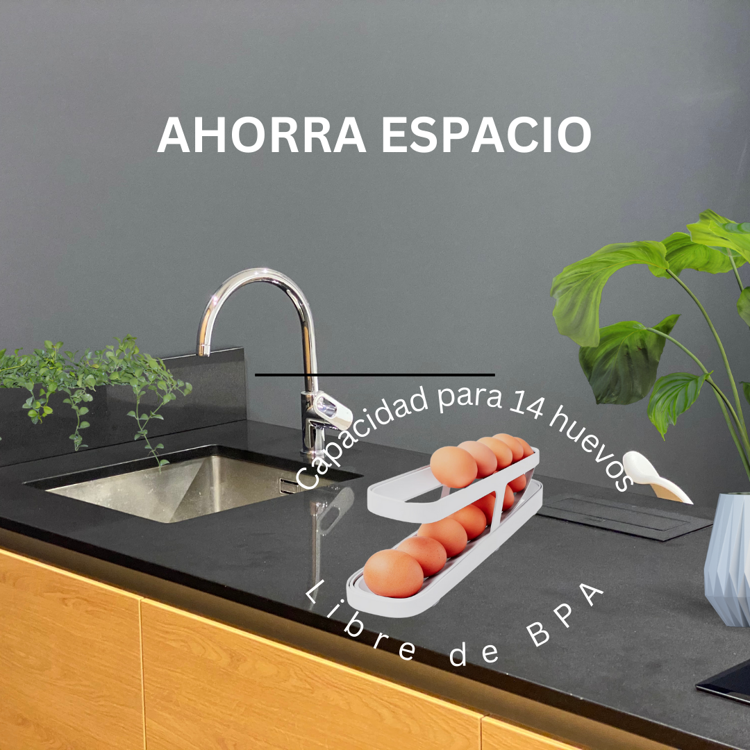 Organizador de huevos | Bandeja de 12 a 14 huevos | Color: Hueso